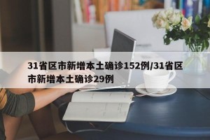 31省区市新增本土确诊152例/31省区市新增本土确诊29例